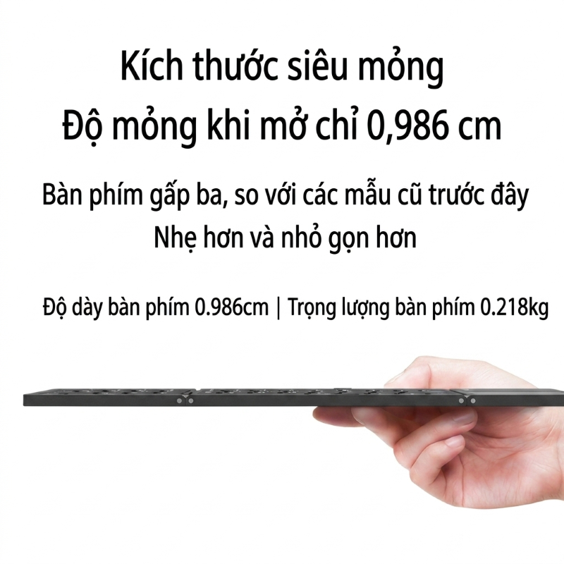 Bàn phím Gấp gọn mini không dây Bluetooth B89 - pin sạc TypeC cho PC Laptop điện thoại máy tính bảng hàng nhập khẩu