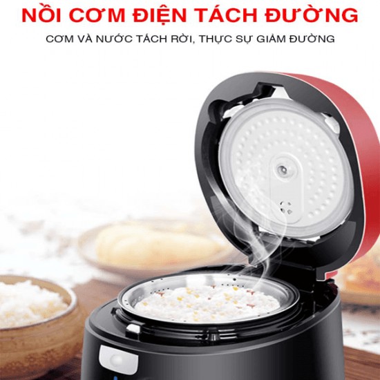 Nồi Cơm Điện IH Tách Đường Tiross TS9911 (1.5 Lít) - Đỏ - Hàng Chính Hãng