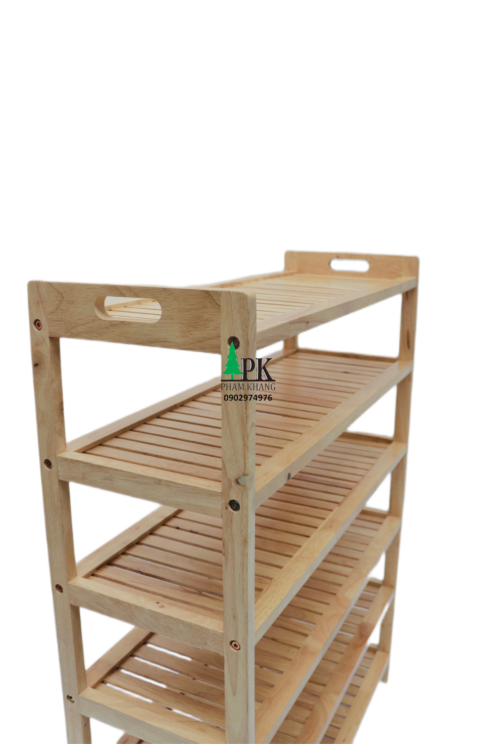 Kệ giày dép 3 tầng/ 4 tầng/ 5 tầng/ 6 tầng Start Decor - Gỗ cao su tự nhiên - Màu Gỗ Tự Nhiên/ Vàng Cherry - Kích thước rộng 70 cm