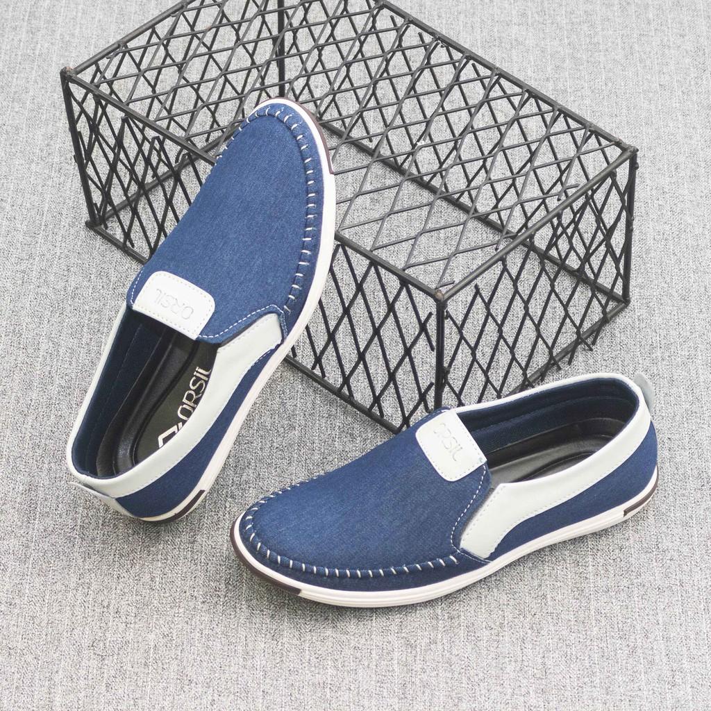 Giày lười nam vải jean ORSIL màu xanh năng động - MD1