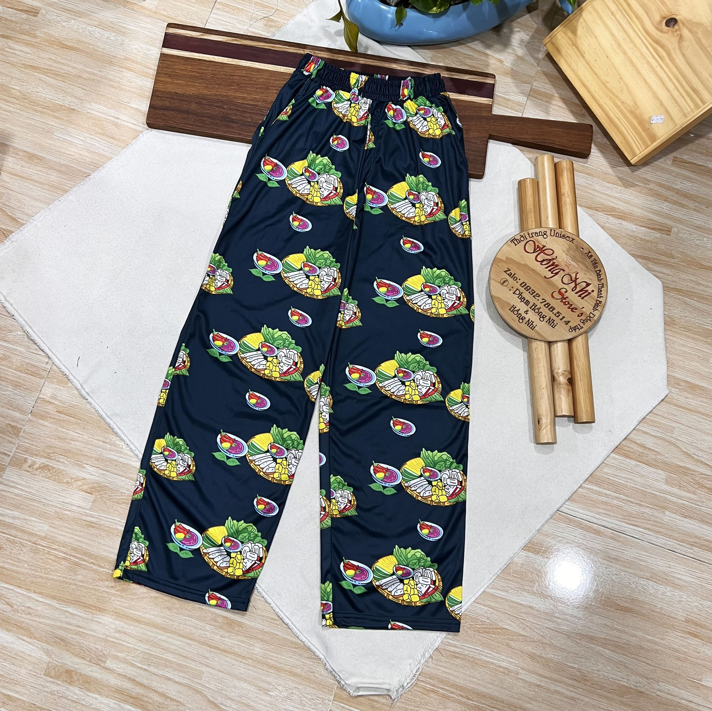 Quần Hoạt Hình Dài Ống Rộng Bún Đậu Mắm Tôm Cartoon Pant V2 Oversize Ulzzang Unisex - MM