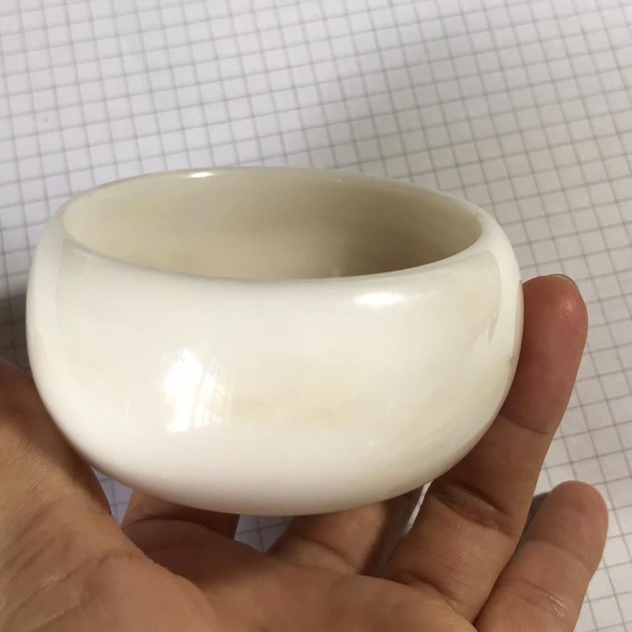 Vòng tay ngọc tự nhiên màu vàng chanh cho người mệnh Thủy và Kim cao 3.0cm