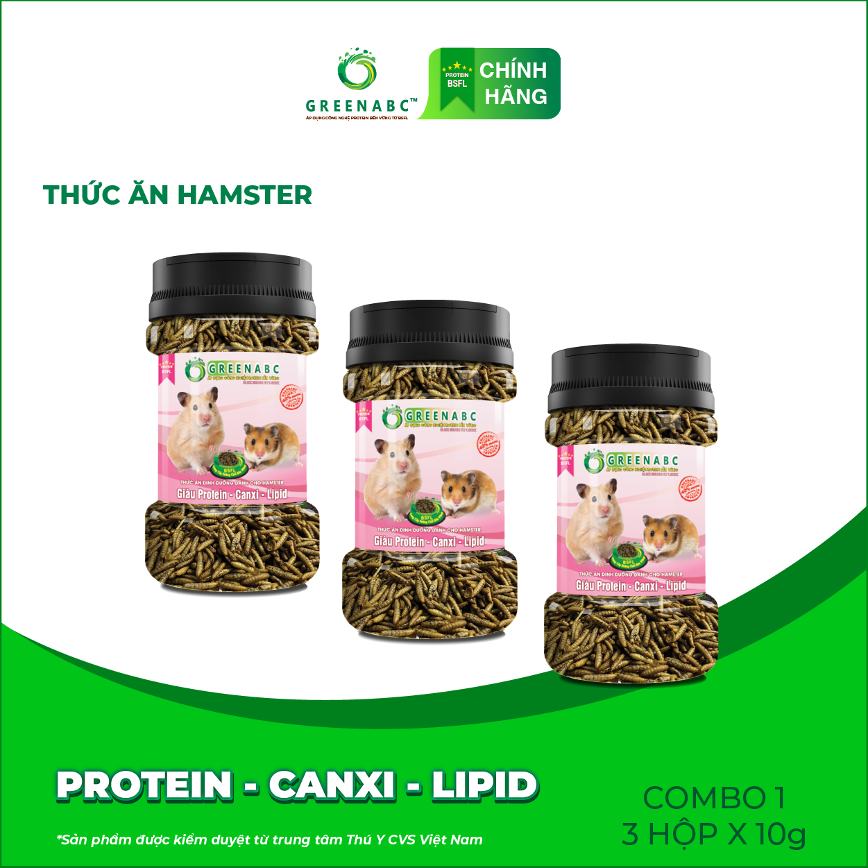 Thức ăn Hamster GREENABC – Bổ sung Protein - Canxi - Lipid giúp Hamster ăn ngon, giảm căng thẳng, long mượt, tăng đề kháng - Hộp 10g và 480g