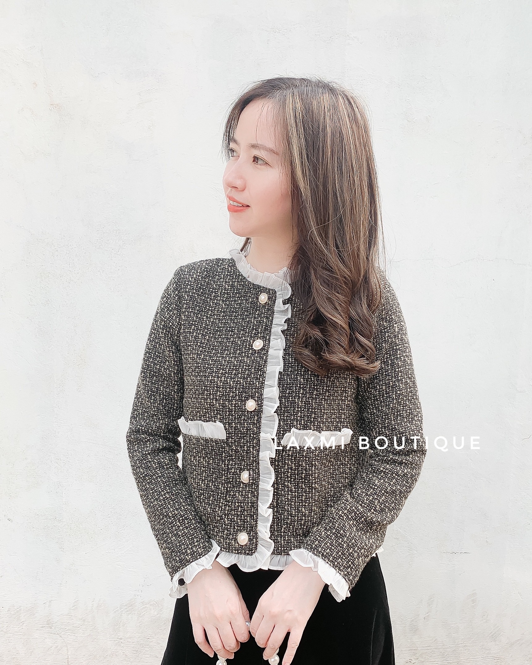 Áo dạ tweed viền bèo phong cách Hàn Quốc - Laxmi Boutique - M618