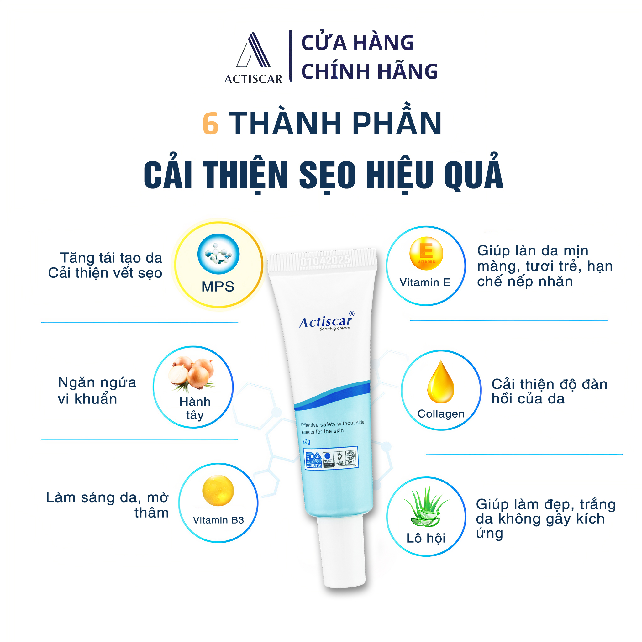 Kem Xoá Mờ Sẹo Actiscar 20g