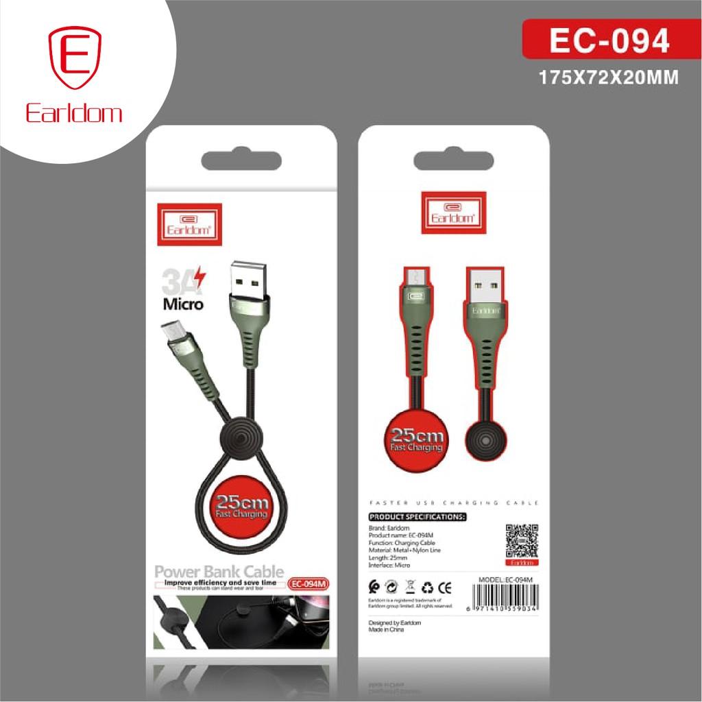 Cáp sạc dù Earldom EC-094 25cm, hỗ trợ sạc nhanh - Hàng chính hãng