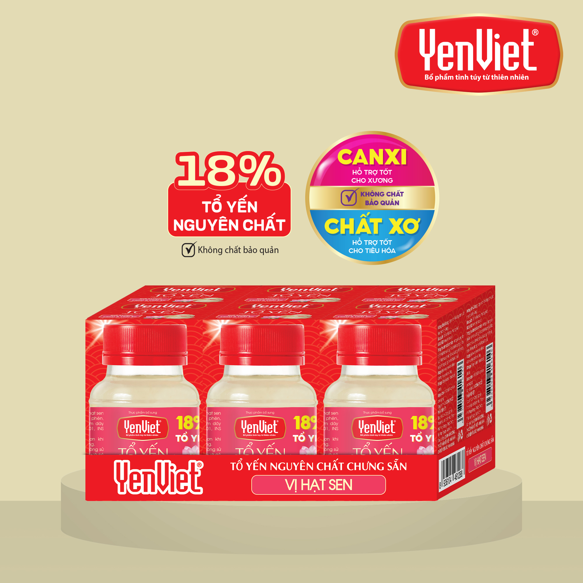 Tổ Yến Nguyên Chất Chưng Sẵn YenViet (18% Tổ Yến) [Khay 06 lọ x 70ml