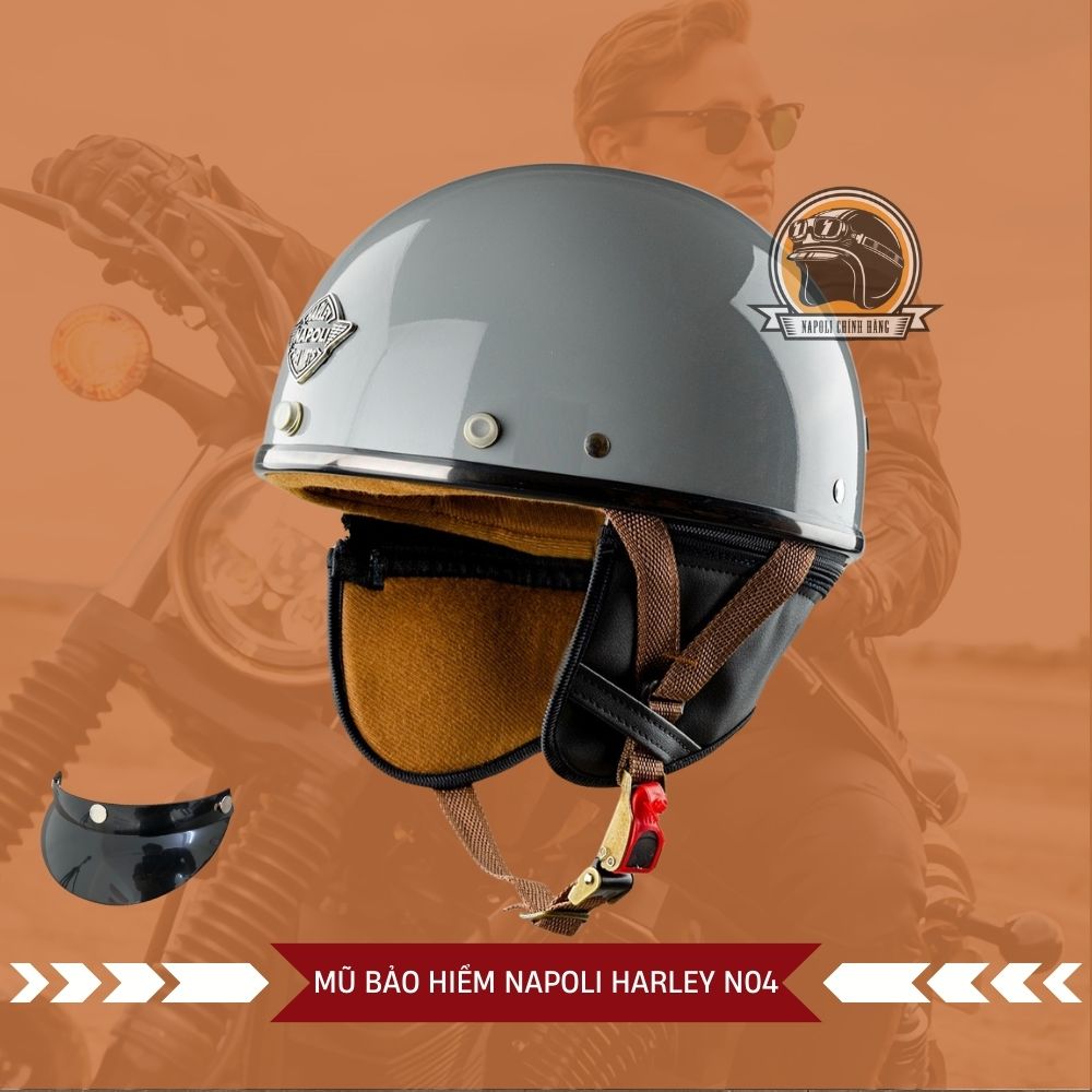 Mũ Bảo Hiểm Napoli 1/2 N04 [FREESHIP] [CHÍNH HÃNG] - Nón Bảo Hiểm Nửa Đầu Napoli Harley N120