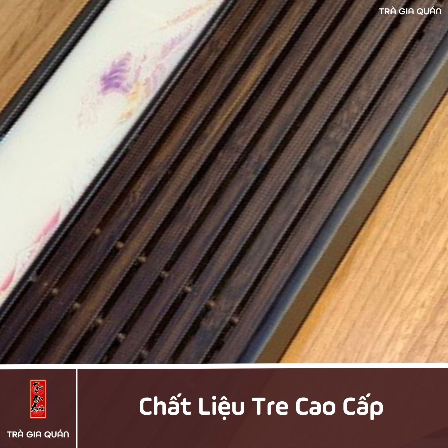 KT 41 Khay Trà Tre Cao Cấp Sơn Thuỷ Chữ Nhật Lớn Kích Thước 40*19*3.8