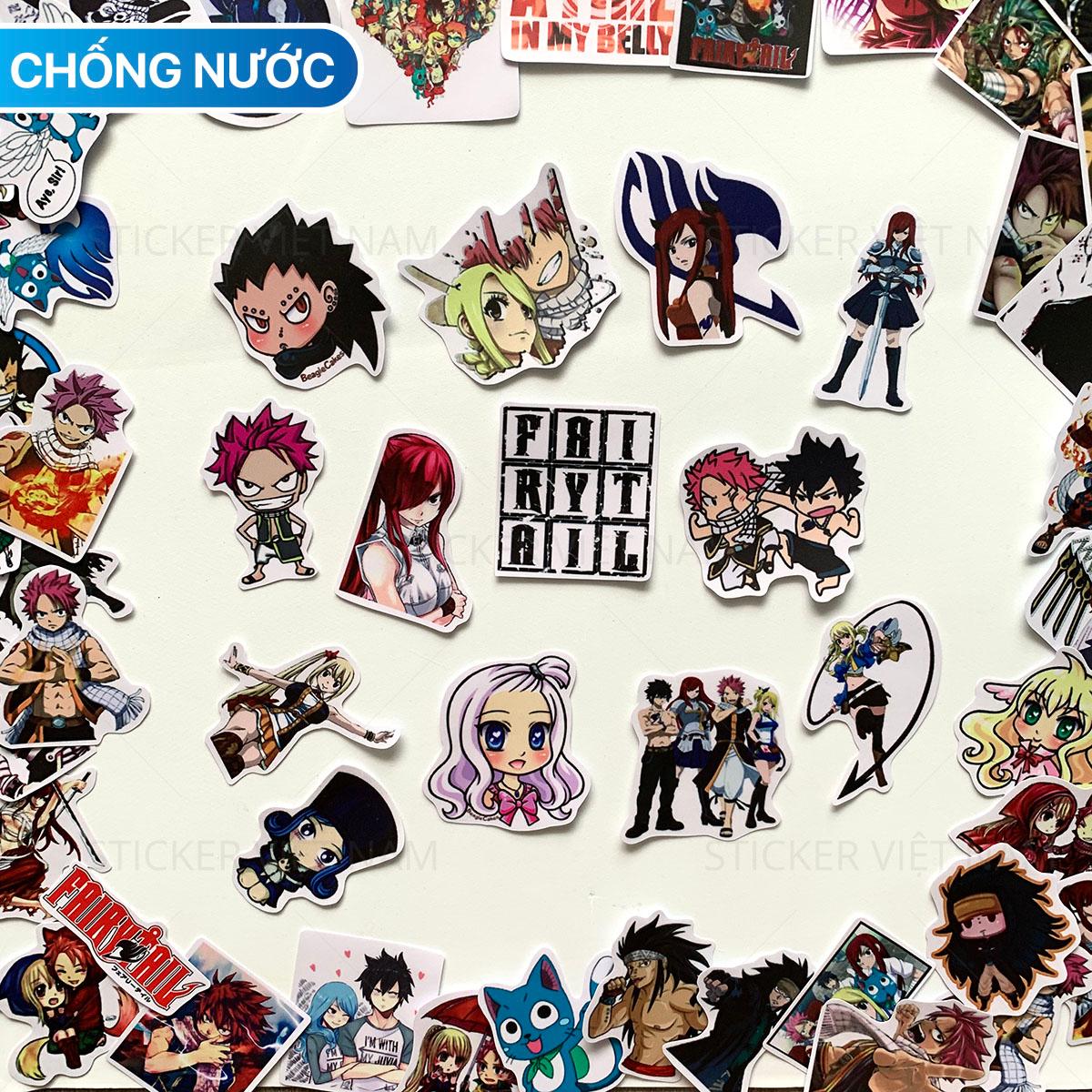 Sticker Fairy Tail Hội Pháp Sư  -  Manga Anime - Dán Trang Trí - Chất Liệu PVC Cán Màng Chất Lượng Cao Chống Nước, Chống Nắng, Không Bong Tróc Phai Màu