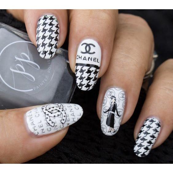 Sticker 3D Sọc Nanh Sói HOUNDSTOOTH | Hình Dán Móng DH-068