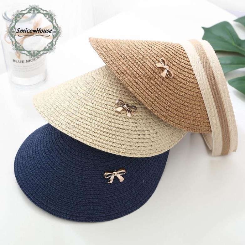 Nón Cói Visor Rộng Vành nửa đầu chống nắng Phong Cách Hàn Quốc Dành Cho Nữ đi biển đi chơi - Smice House
