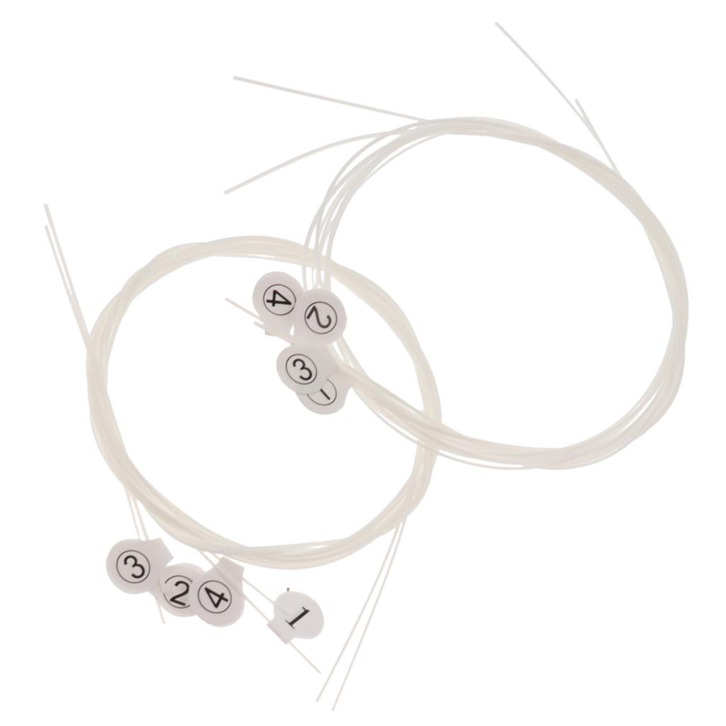 Sunnimix 2 Bộ Nylon Dây Đàn Ukulele, Trắng