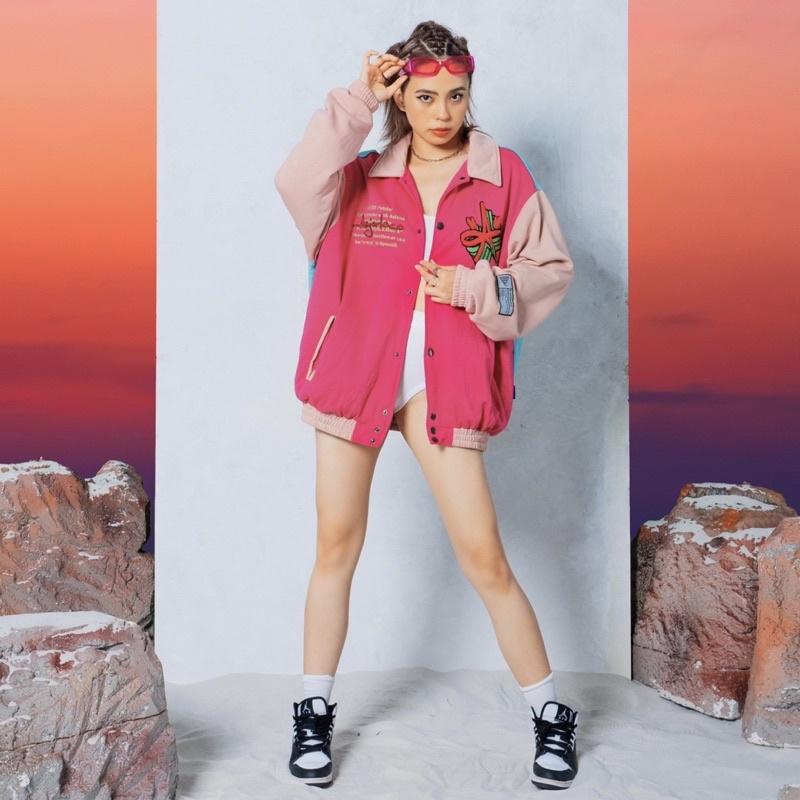 ÁO KHOÁC VARSITY NAM NỮ / THÊU BÔNG XÙ - FORM RỘNG OVERSIZED / AZIERLOCO