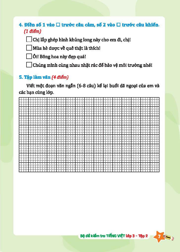 Bộ Đề Kiểm Tra Tiếng Việt Lớp 3 - Tập 2