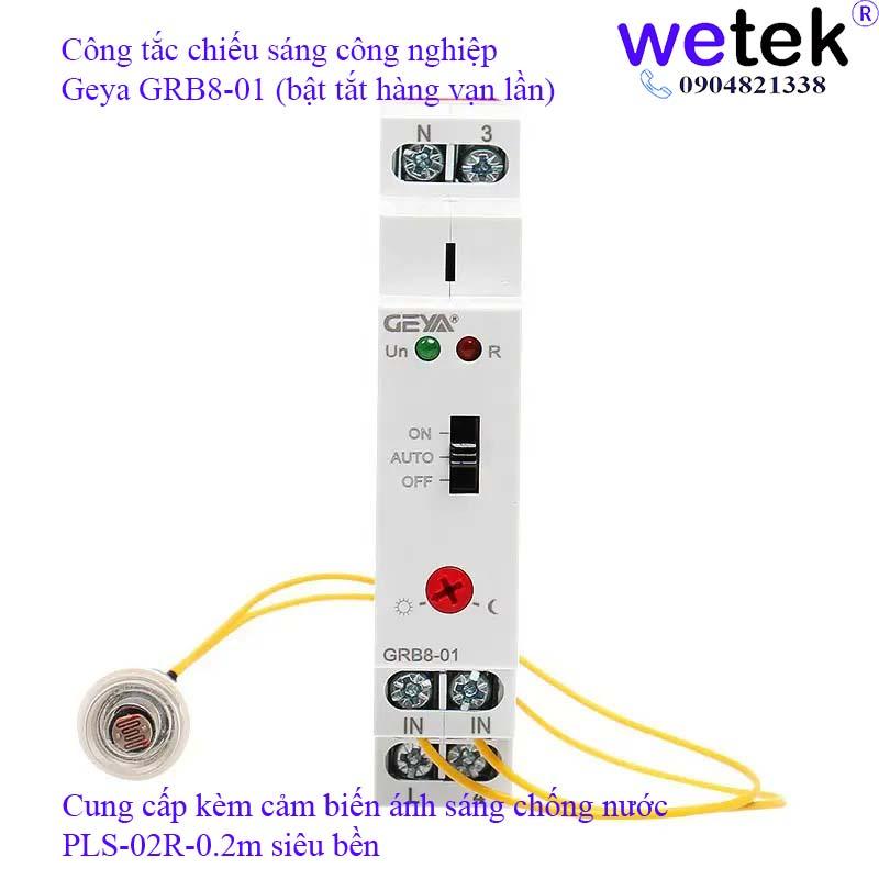 Công tắc điều khiển chiếu sáng tự động GRB8-01 Geya kèm cảm biến ánh sang, bật tắt hàng vạn lần, rẻ, bền, bảo hành 12T