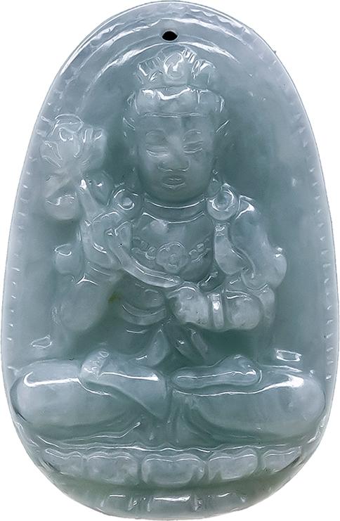 Mặt dây chuyền Đại Thế Chí Bồ Tát Cẩm Thạch tự nhiên - Phật Bản Mệnh cho người tuổi Ngọ | PBMJAD05 VietGemstones