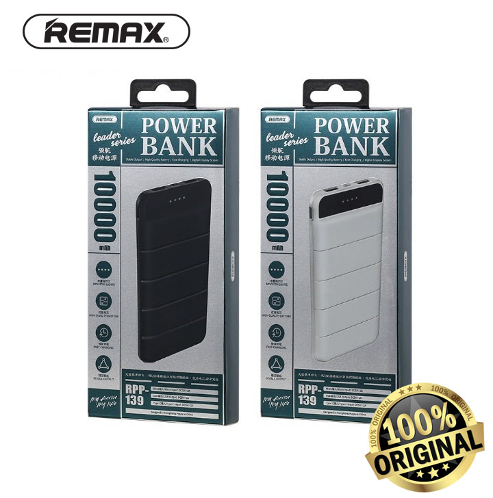 PIN SẠC DỰ PHÒNG REMAX 10.000mAh RPP-139 , CÓ LED HIỂN THỊ PIN , NHỎ GỌN (Màu Ngẫu Nhiên) – Hàng Chính Hãng