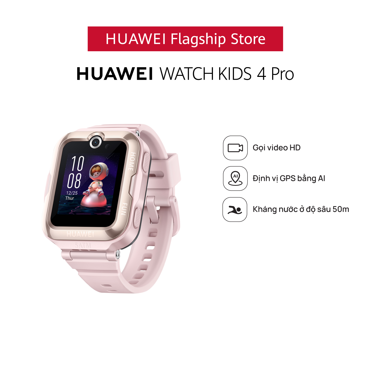 Đồng Hồ Thông Minh Trẻ Em HUAWEI WATCH KID 4 Pro | Gọi video HD | Định vị GPS bằng AI | Kháng nước ở độ sâu 50m | Hàng Chính Hãng