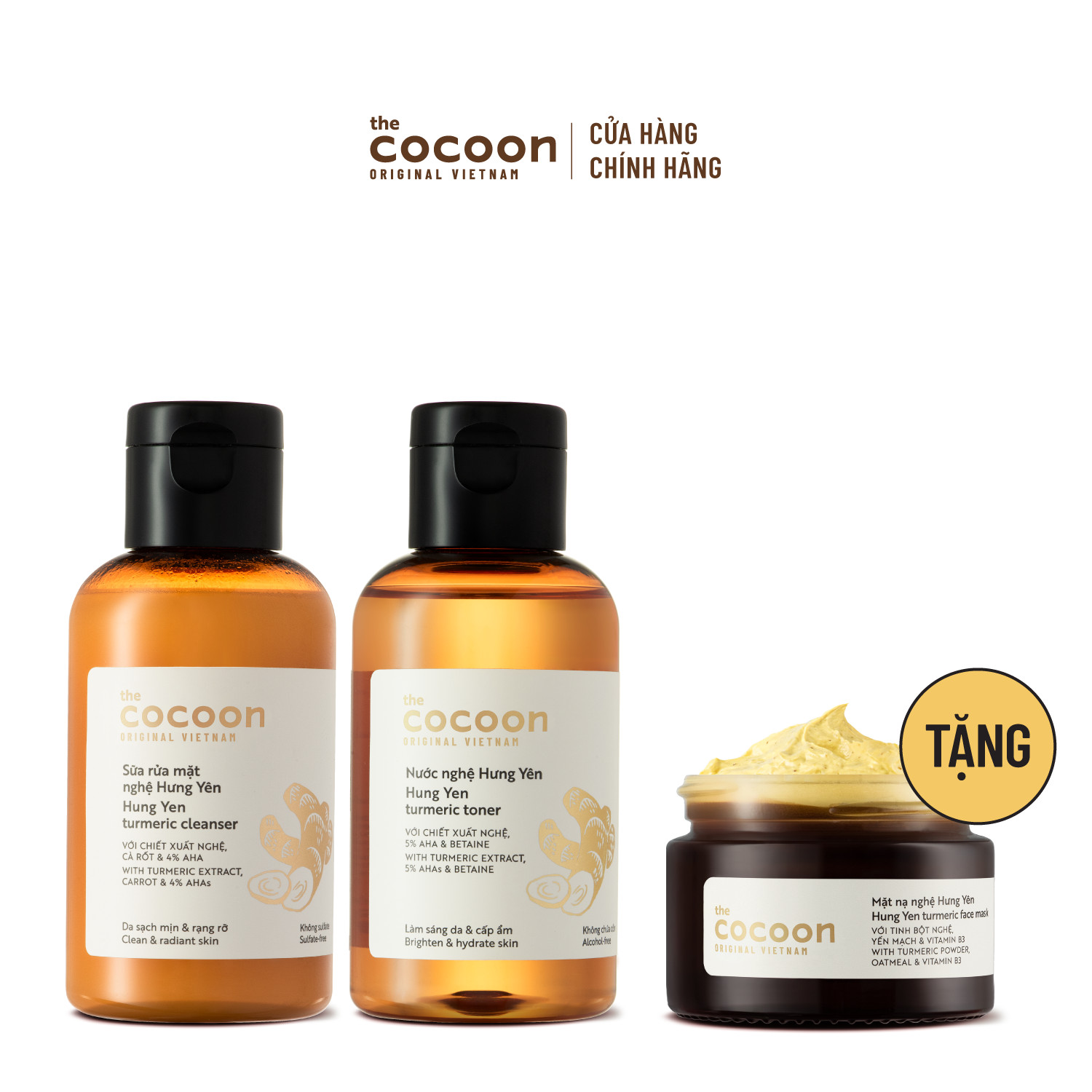 SPECIAL COMBO sáng da cơ bản từ nghệ Hưng Yên Cocoon - Tặng mặt nạ nghệ Hưng Yên Cocoon 30ml