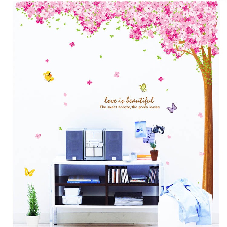 Decal dán tường Cây hoa anh đào AmyShop DCX01 (220 x 220cm)