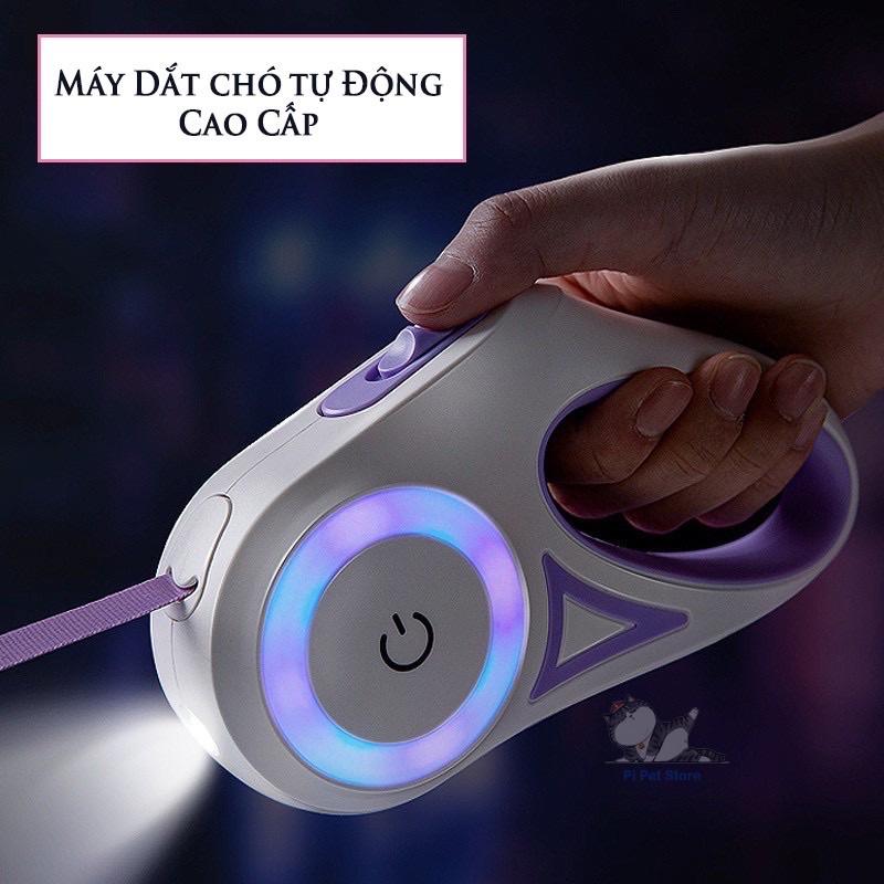 Dây Dắt Chó Mèo Thời Trang - Máy Dắt Chó Tự Động Cao Cấp - Có Đèn Pin Chiếu Sáng