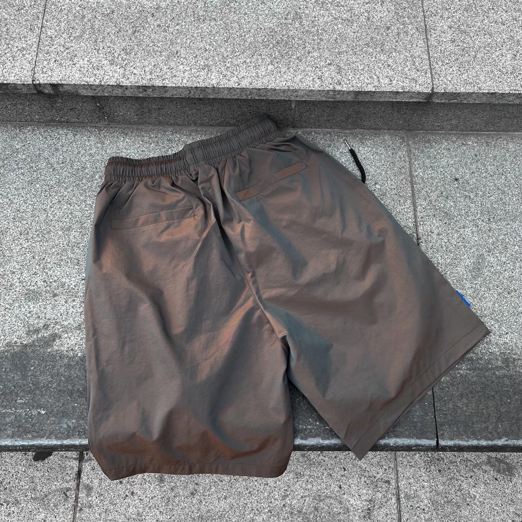 Quần Shorts nam nữ MEANSTORE sooc ống suông cạp chun Ulzzang short thể thao mặc ở nhà đi tập năng động thoáng mát - Nâu