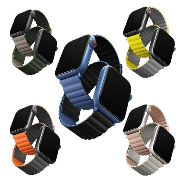 Dây đeo UNIQ Revix Reversible Magnetic Silicone Strap (42/44/45mm) For Apple Watch 1~8/ SE Hàng Chính Hãng