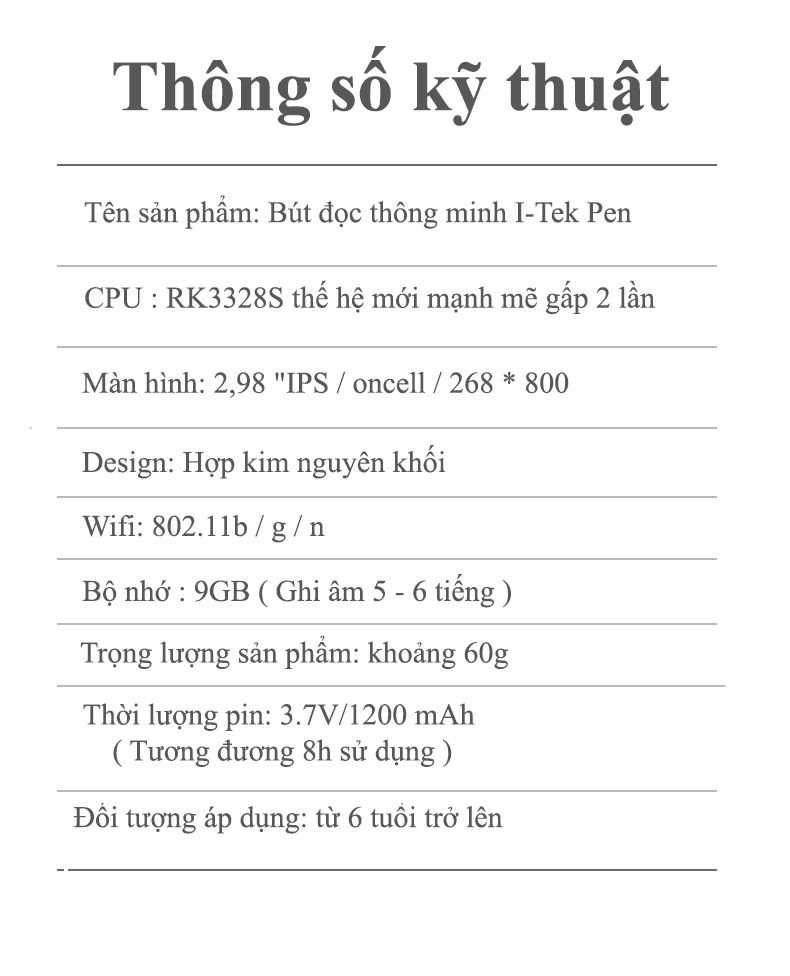 BÚT THÔNG MINH I-TEK (HÀNG CHÍNH HÃNG)