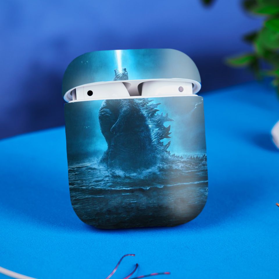 Miếng dán skin chống bẩn cho tai nghe AirPods in hình Godzilla - Godz003 (bản không dây 1 và 2)