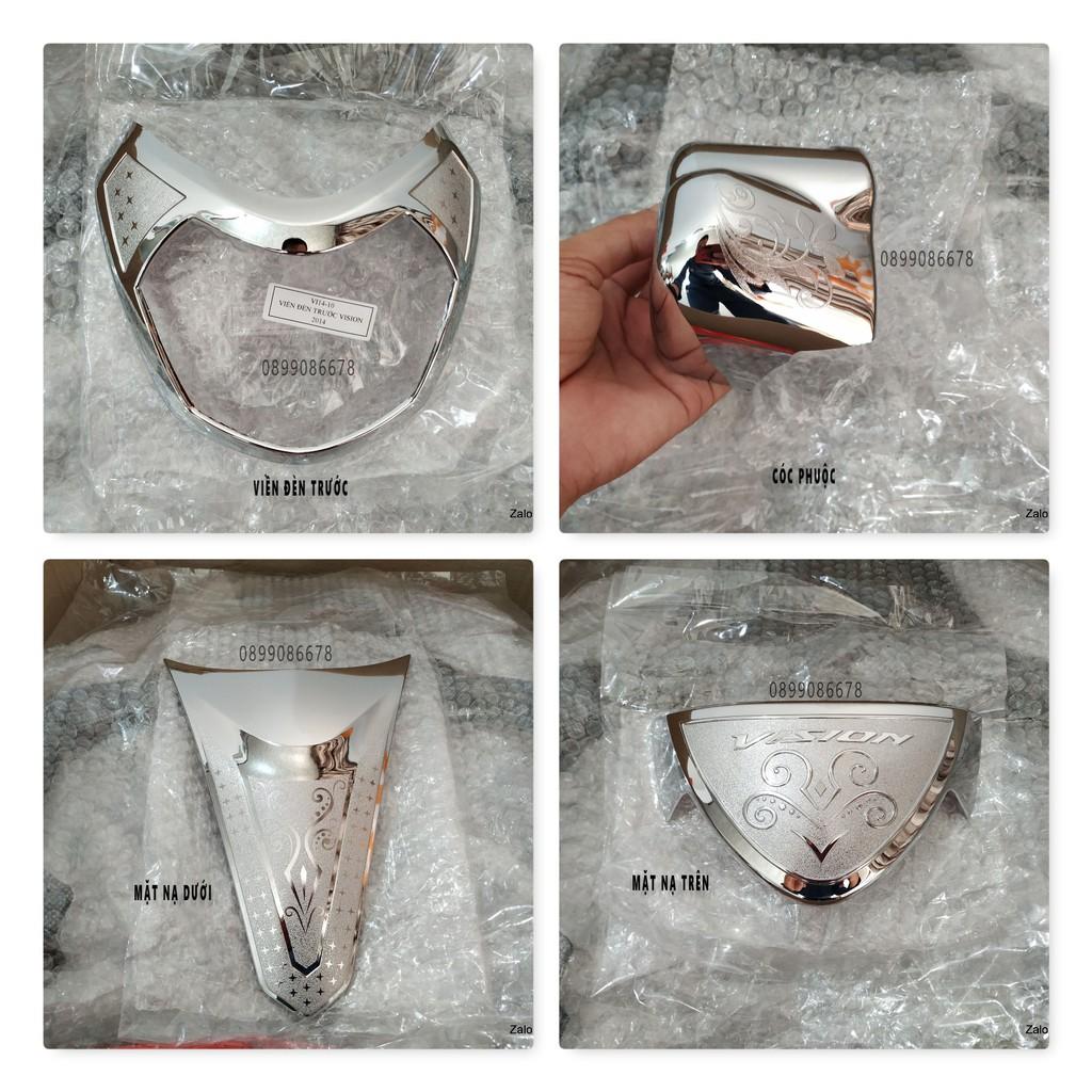 Phụ kiện ốp Dành Cho xe Vision 2014, 2015, 2016, 2017, 2018, 2019, 2020 Crom trang trí và bảo vệ Chrome Xe máy Honda