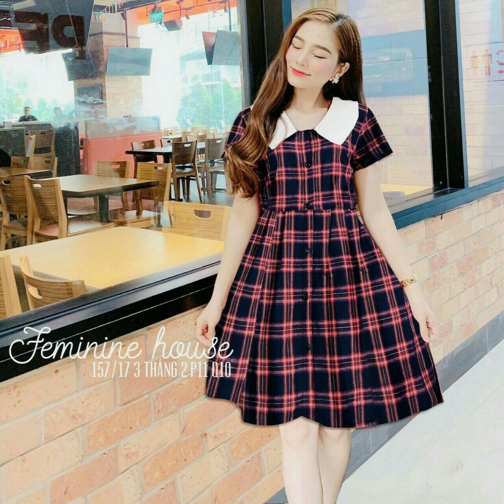Đầm Kate Phối Caro Dễ Thương - Đầm 27