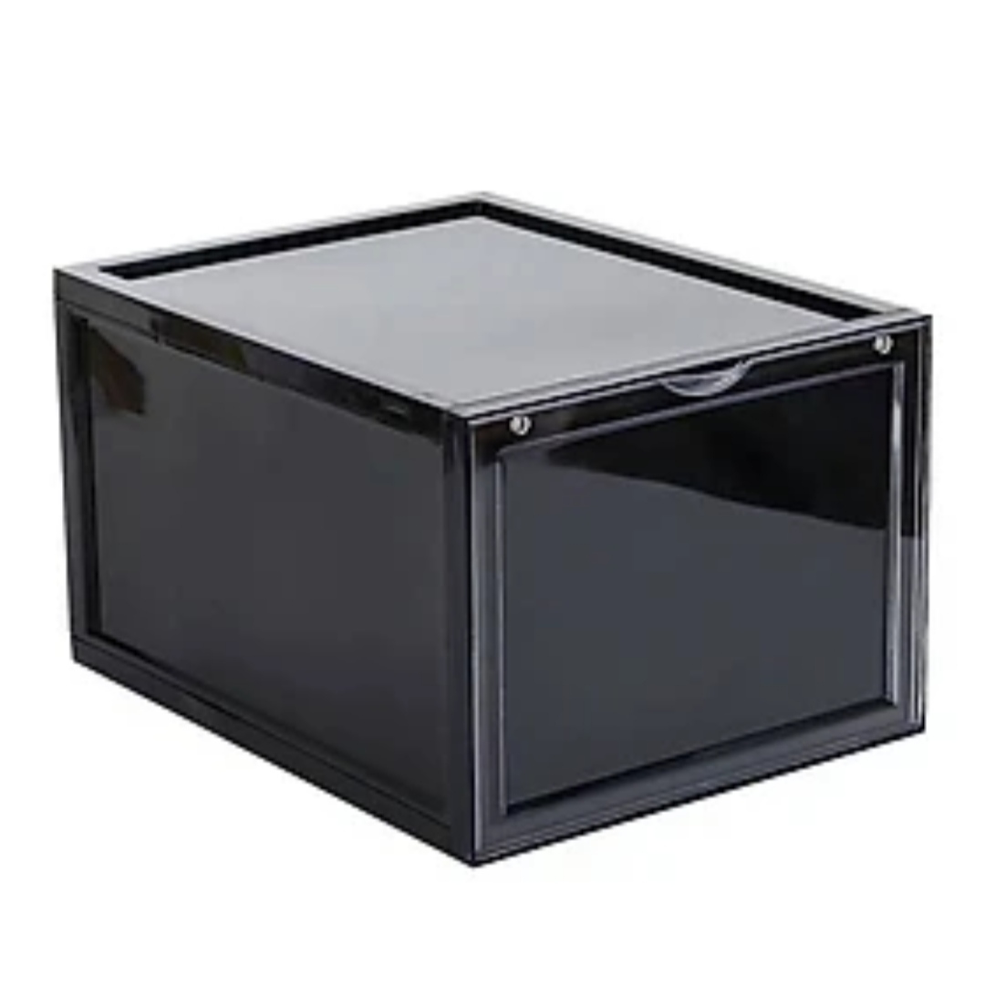 Combo Hộp Đựng Giày Nhựa Cứng Cao Cấp Size Lớn Cửa Nam Châm Lắp Ráp Tiện Lợi Song Anh- Tặng viên hút ẩm - Màu Đen - 1 Hộp tặng 1 viên hút ẩm