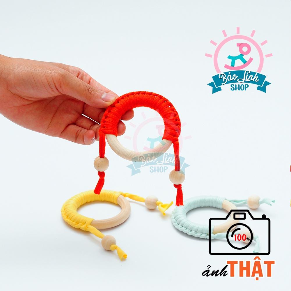 Đồ chơi cho trẻ sơ sinh 3-6 tháng - Vòng gỗ handmade tập cầm nắm, gặm nướu giảm ngứa lợi