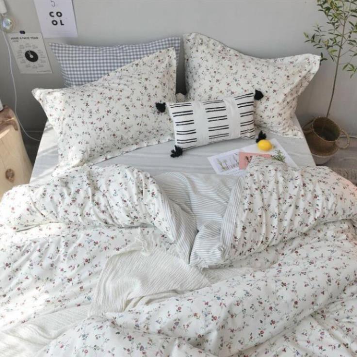 Bộ chăn ga gối Cotton Living 100% Nhànhím_Bedding đủ size giường nệm