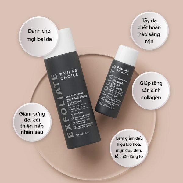 Tinh chất 2% BHA tẩy tế bào chết Paula's Choice skin perfecting 2% BHA liquid exfoliant TẶNG mặt nạ Sexylook