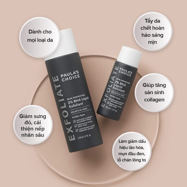 Tinh chất 2% BHA tẩy tế bào chết Paula's Choice skin perfecting 2% BHA liquid exfoliant TẶNG mặt nạ Sexylook (Nhập khẩu)