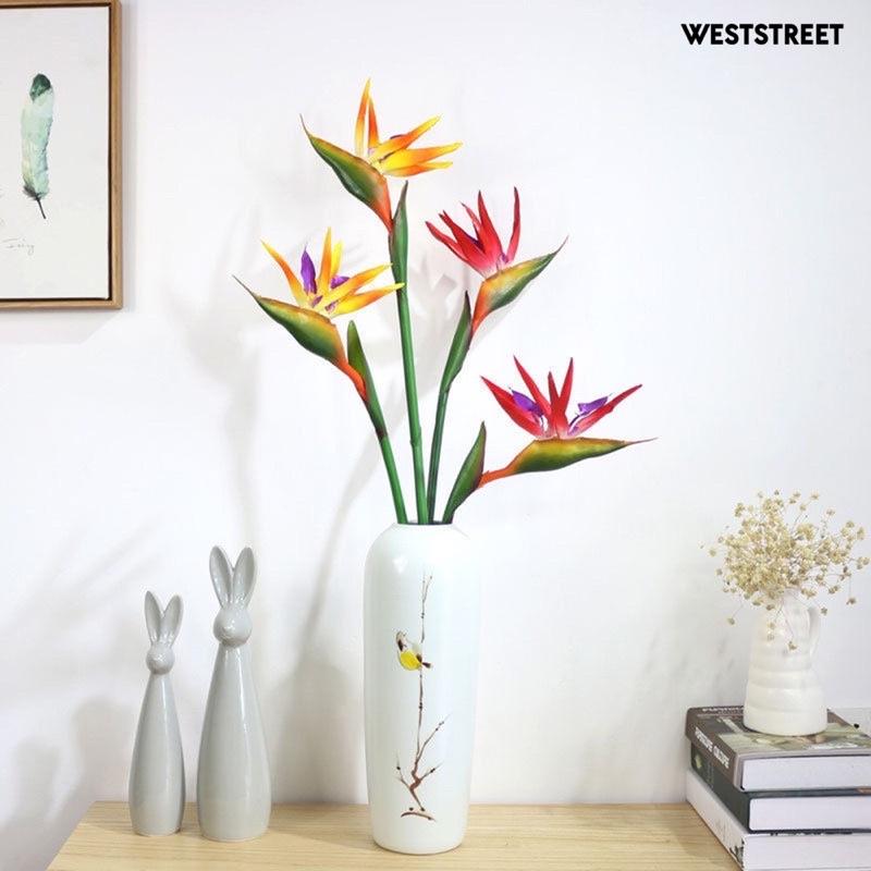 Hoa Giả - Cành Hoa Thiên Điểu Cao Su To dài 80cm decor trang trí cực sang chảnh