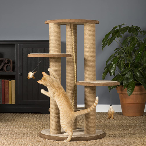 Trụ cào móng cho mèo CAO 92cm bằng GỖ - cat tree cho mèo leo trèo rất phù hợp với bé mèo năng động, tò mò CT031