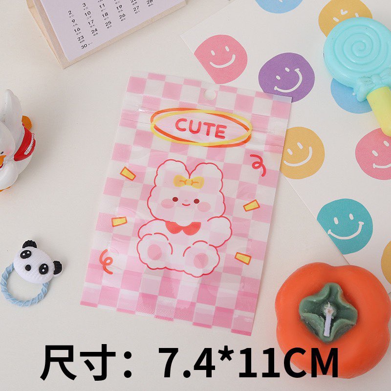 túi zip mini size hình gấu kute
