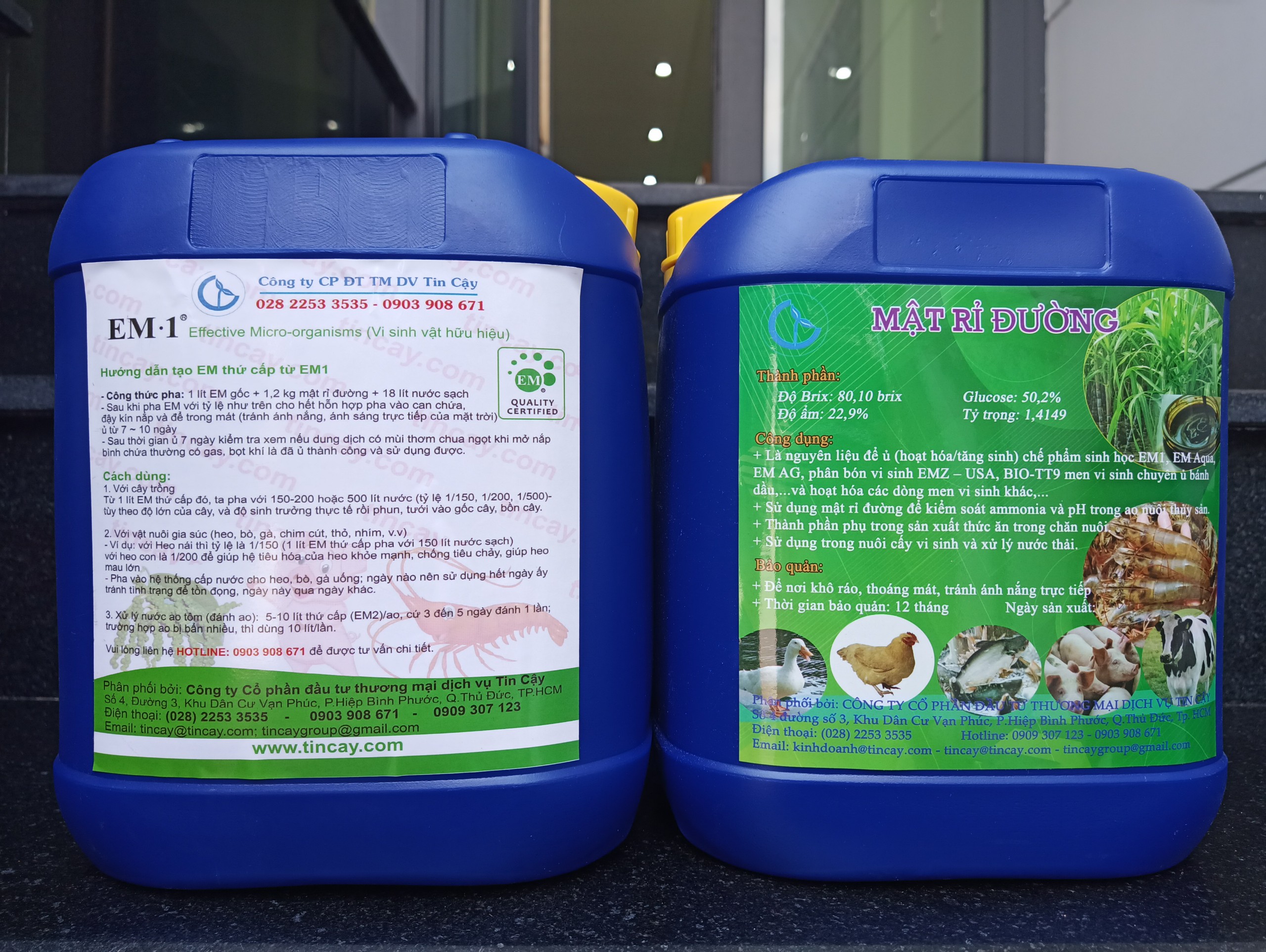 Combo 5 lít men vi sinh EM1 và 7kg mật rỉ đường