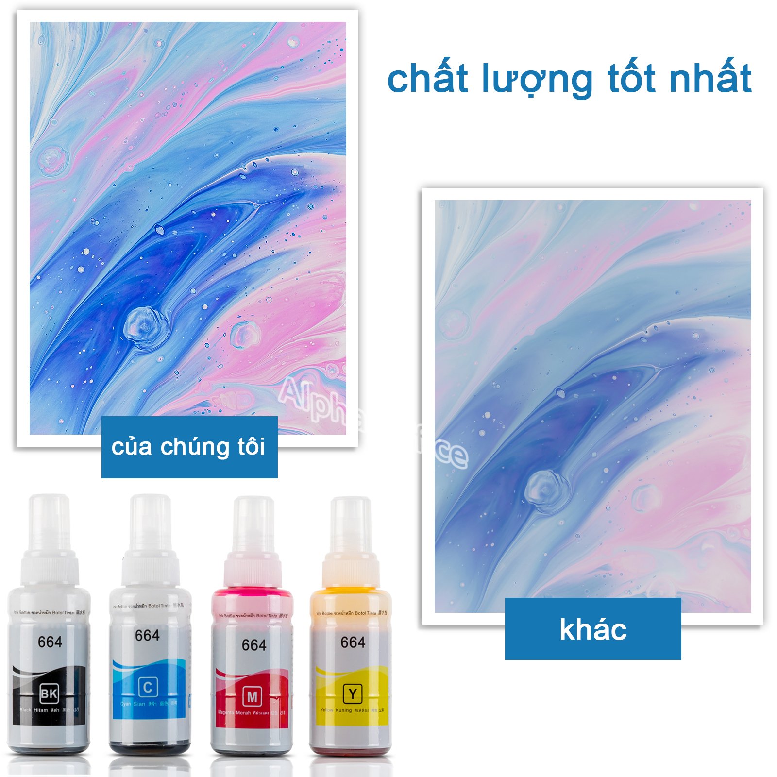 ️Bộ mực in 664 4 màu Xanh/đỏ/vàng/đen cho Epson L300 / L310 / L350 / L360 / L1300 / L100 / L120 / L200 / L210 / L565 Hàng nhập khẩu