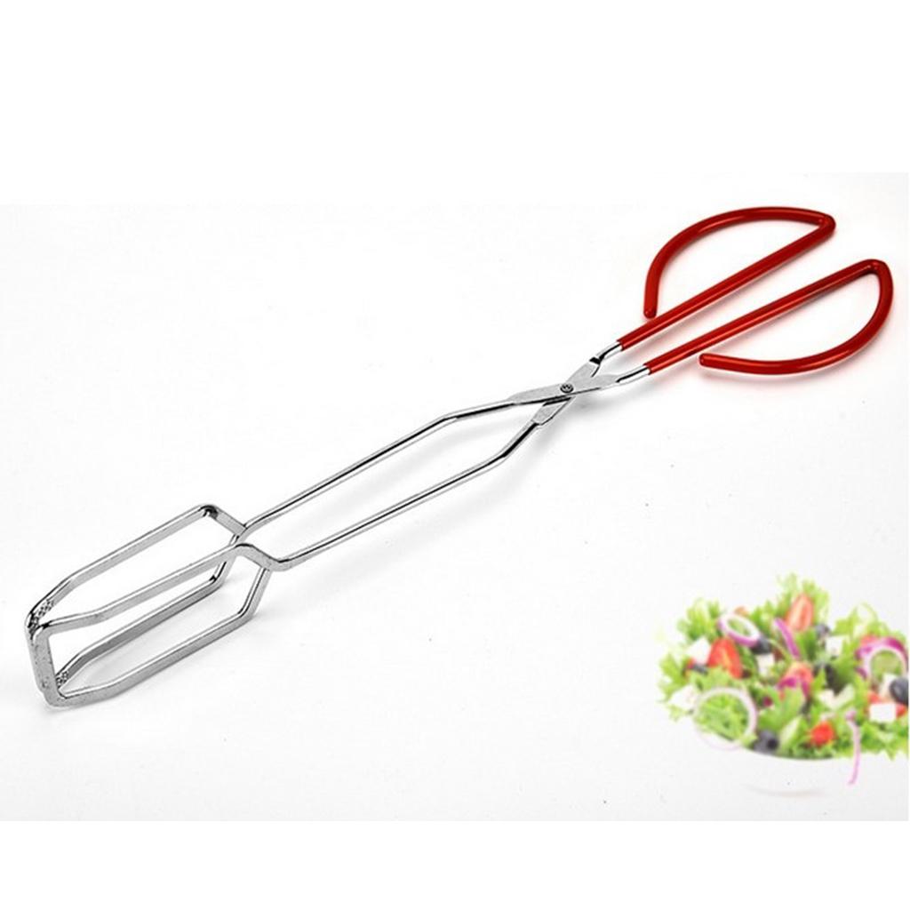2Pcs Never Rust BBQ Barbecue Scissors Tongs Bread Tong Kitchen Buffet Pliers