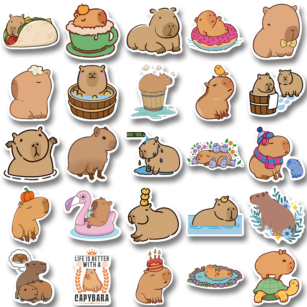 Bộ 50 Sticker ,Nhãn dán Capybara đáng yêu Hottrend 2023