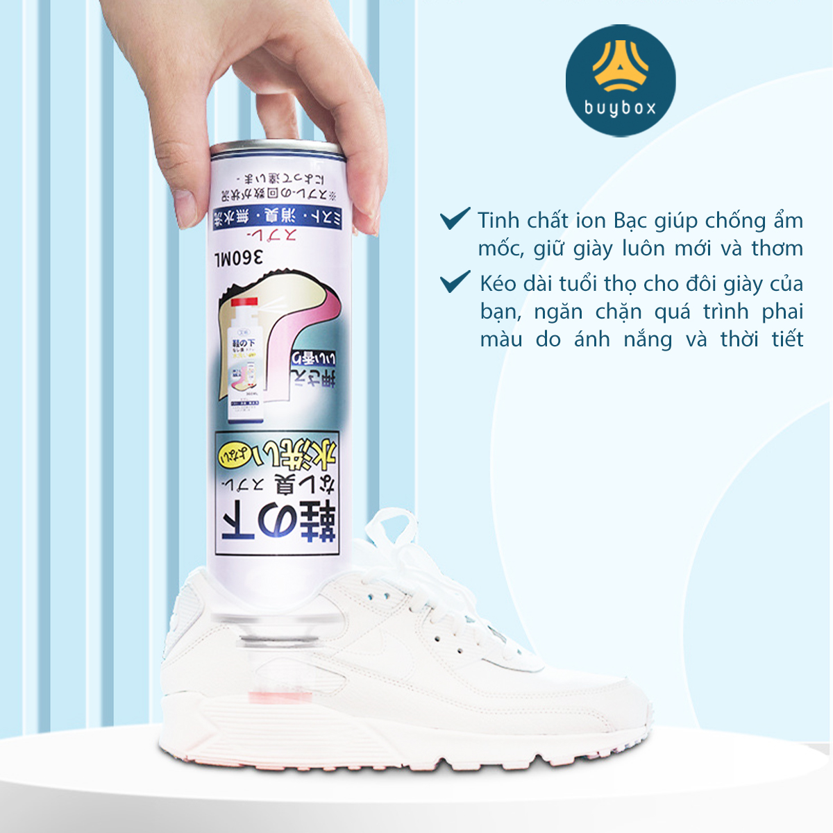 Bình xịt ngăn ngừa mồ hôi, vi khuẩn cho đôi giày của bạn, hương thơm mát - BuyBox - BBPK358