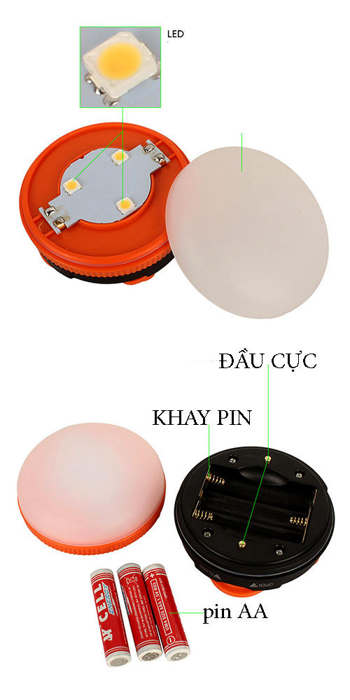 Đèn LED treo lều cắm trại 3 chế độ sáng