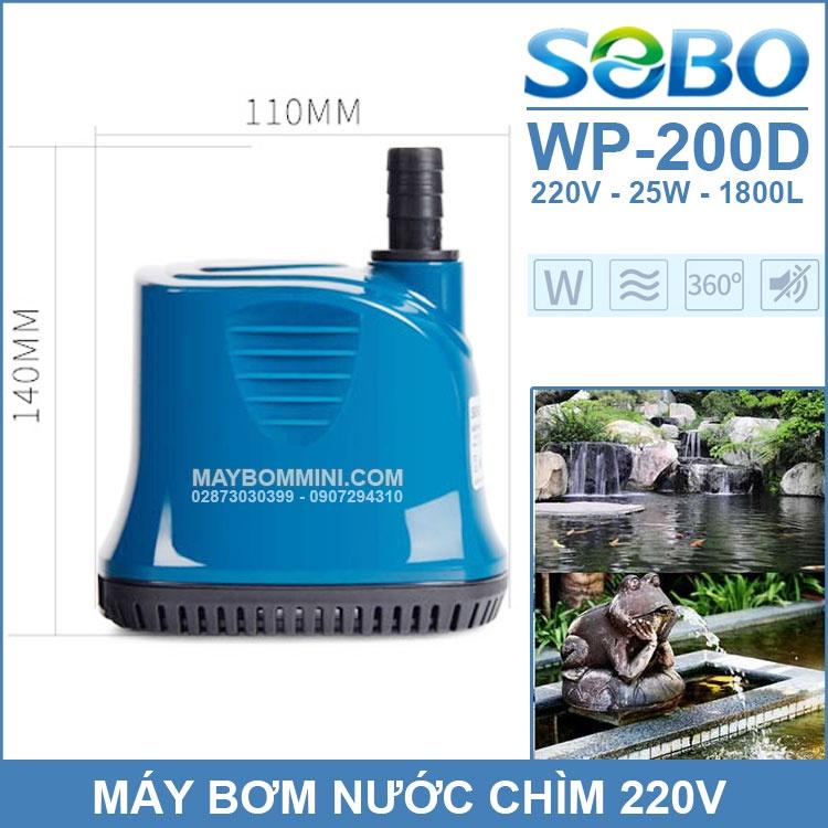 Combo Máy Bơm Chìm 220V SB WP-200D và 100gr Nham thạch hồ cá cảnh LONG THÀNH CÁ CẢNH