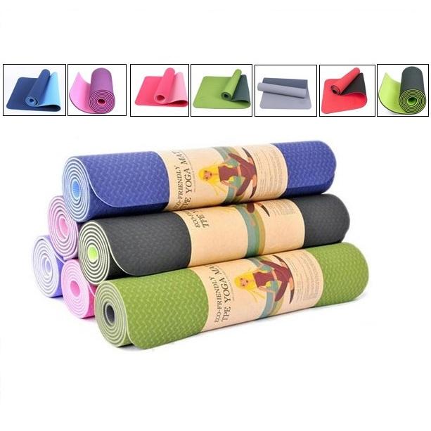 Thảm Tập Yoga TPE 2 Lớp Siêu Mềm Chống Trơn Chống Thấm -