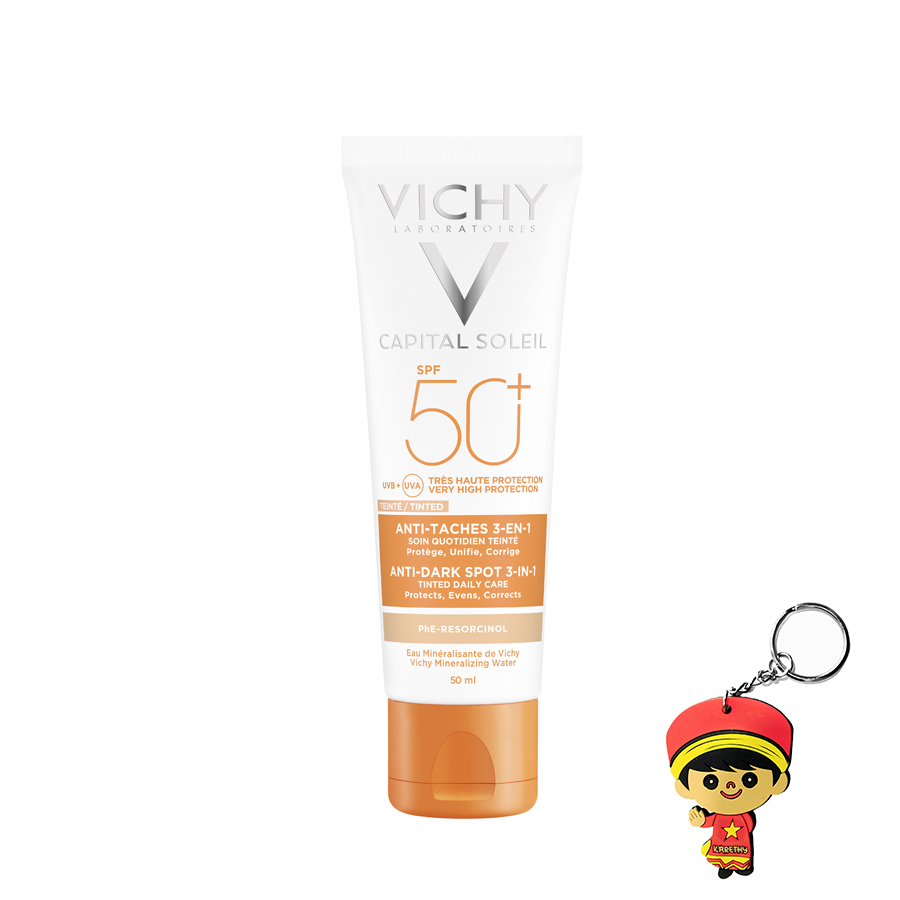 Kem chống nắng Vichy Capital Soleil SPF 50+ Anti Dark Spot 50ml (tặng móc khoá)