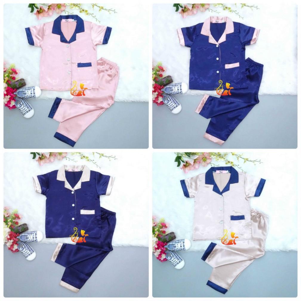 (Phần 1) Đồ Bộ Pijama Phi &quot;Lụa Phối&quot; Quần Dài Cho Bé - Từ 12kg - 40kg